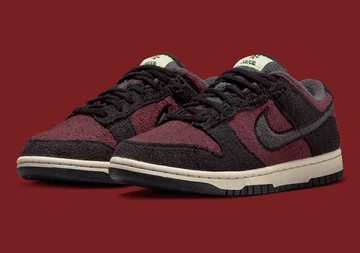 Nike Dunk Low Fleece - Black and Maroon