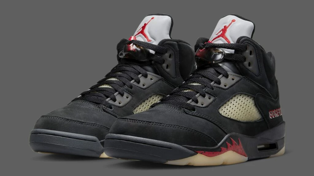 Black and red jordan 5 online