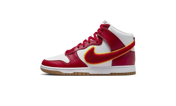 Dunk High Chenille Swoosh Gym Red