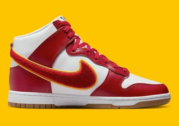 Dunk High Chenille Swoosh Gym Red