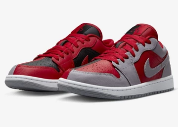 Jordan 1 Low Split Red Cement Grey
