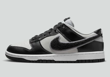 Dunk Low Chenille Swoosh Black Grey