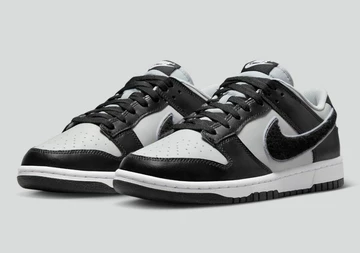 Dunk Low Chenille Swoosh Black Grey