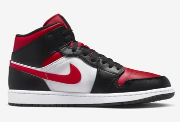 Jordan 1 Mid Fire Red Bred Toe