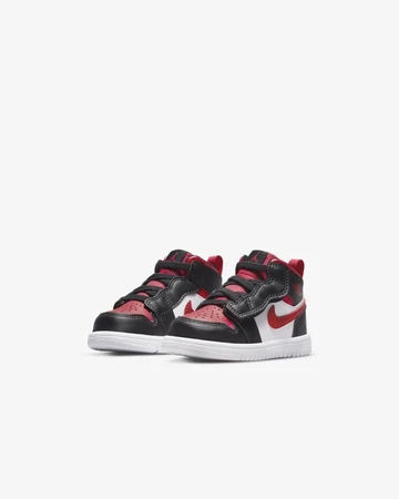 Jordan 1 Mid Fire Red Bred Toe Baby