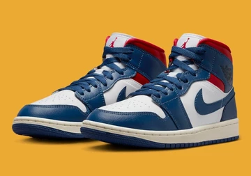Jordan 1 Mid French Blue Gym Red