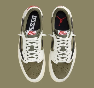 Travis Scott Jordan 1 Low Medium Olive von oben