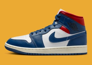 Jordan 1 Mid French Blue Gym Red
