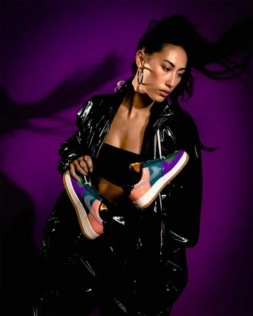 UNDEFEATED Air Force 1 Multi Patent Purple Green