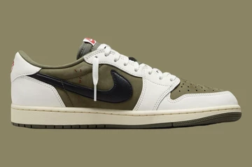 Travis Scott Jordan 1 Low Medium Olive Innenseite