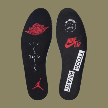 Travis Scott Jordan 1 Low Medium Olive EinlegeSohlen