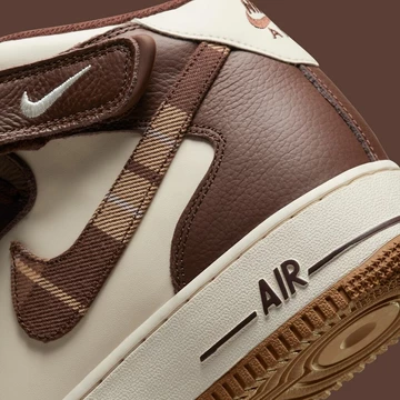 Air Force 1 Mid Cacao Plaid