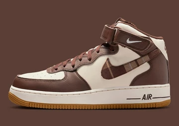 Air Force 1 Mid Cacao Plaid