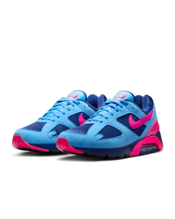 Air Max 180 University Blue Hyper Pink Paar schräg seitlich