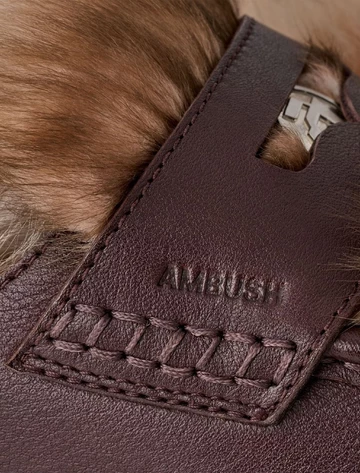 AMBUSH x UGG Penny Loafer Burgundy Upper Details