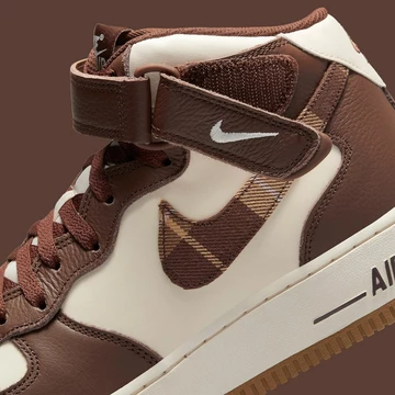 Air Force 1 Mid Cacao Plaid