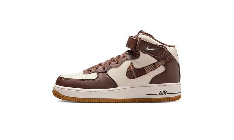 Air Force 1 Mid Cacao Plaid