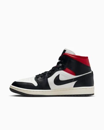 Jordan 1 Mid Black Gym Red