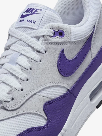 Air Max 1 Field Purple Detail Laces und Swoosh