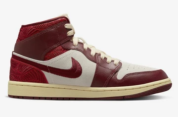 Jordan 1 Mid SE Tiki Leaf Team Red