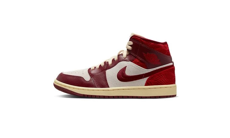 Jordan 1 Mid SE Tiki Leaf Team Red