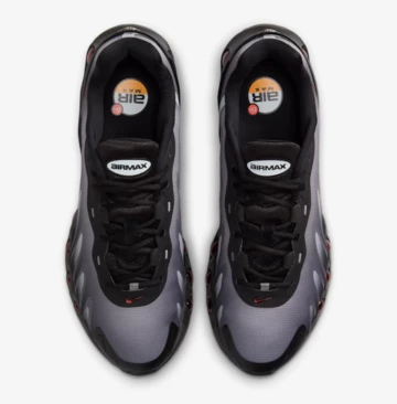 Nike Air Max Dn8 Grey & Gym Red von oben