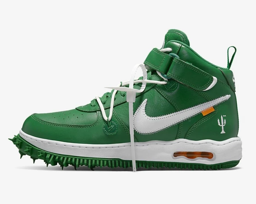Off White Nike Air Force Mid Pine Green DR0500-300 Dead Stock
