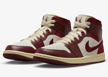 Jordan 1 Mid SE Tiki Leaf Team Red