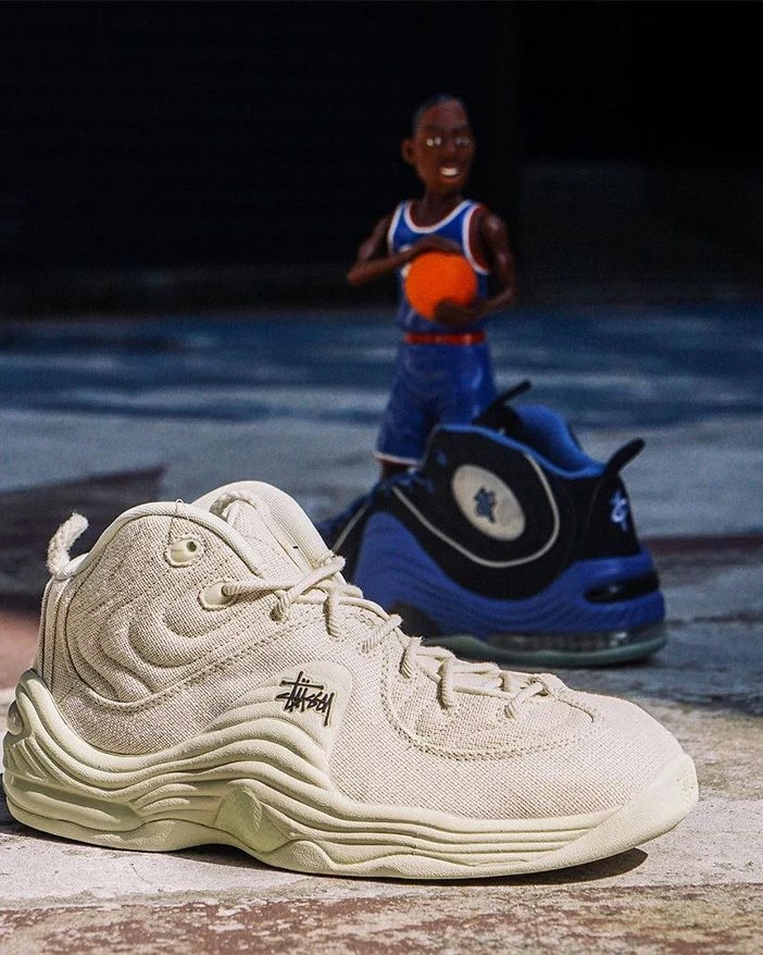 美品　stussy nike Air Penny 2 FOSSIL 29.5 Stüssy x Nike Air Penny 2 Black - Droper