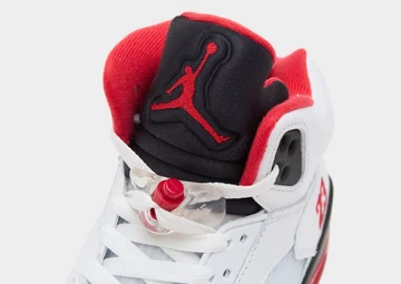 Jordan 5 Fire Red Black Tongue Details