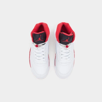 Jordan 5 Fire Red Black Tongue Paar von oben