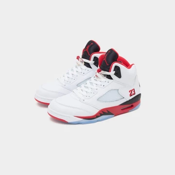 Jordan 5 Fire Red Black Tongue Paar
