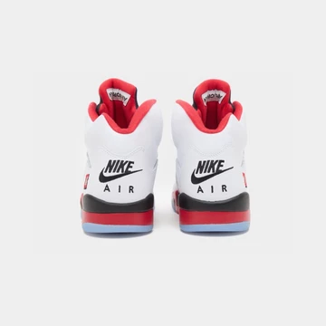 Jordan 5 Fire Red Black Tongue Paar Fersen