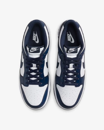Nike Dunk Low White Midnight Navy Paar von oben