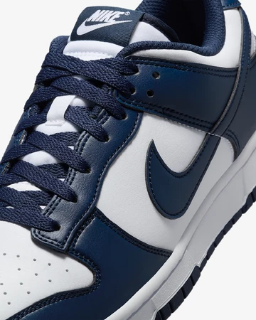 Nike Dunk Low White Midnight Navy Upper Details