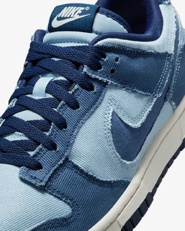Nike Dunk Low Blue Denim Upper Details