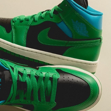 Jordan 1 Mid Lucky Green Aqua