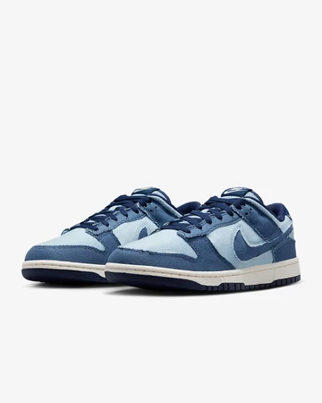Nike Dunk Low Blue Denim Paar seitlich