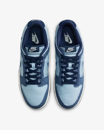 Nike Dunk Low Blue Denim Paar von oben