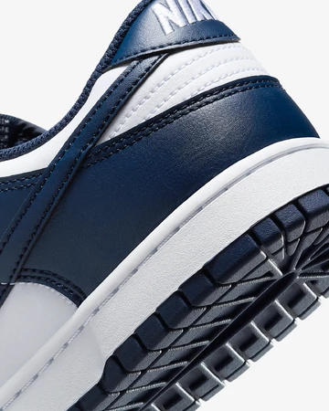 Nike Dunk Low White Midnight Navy Ferse Details