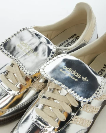 Wales Bonner adidas Samba Metallic Silver Detail Zunge