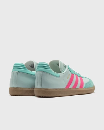 Messi x adidas Samba Mint & Lucid Pink schräg