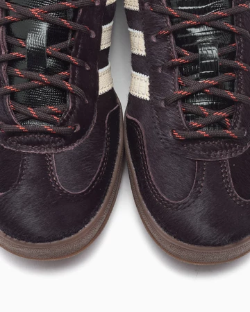 Wales Bonner x adidas Gazelle Pony Hair Core Black Zehen