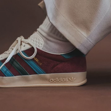 adidas Gazelle Indoor Burgundy Dead Stock on Feet