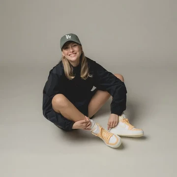 Jordan 1 High Elevate Celestial Gold On Feet Model Motion