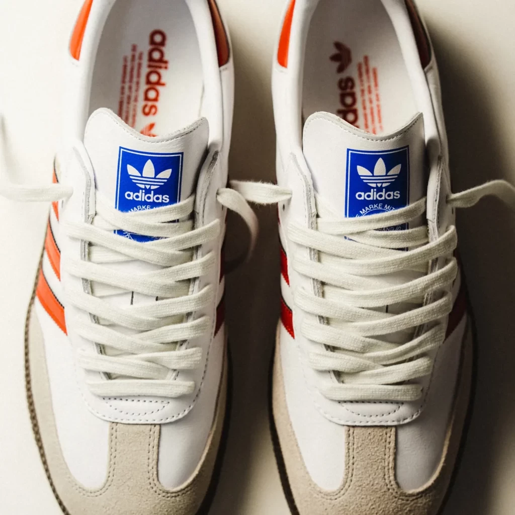 Adidas samba og white and red best sale