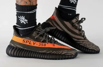 adidas Yeezy 350 V2 Carbon Beluga On Feet Motion