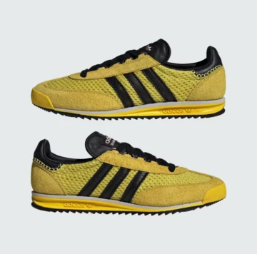 Wales Bonner adidas SL76 Yellow Paar Innenseite und Außenseite