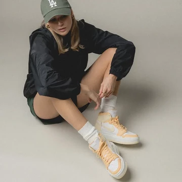 Jordan 1 High Elevate Celestial Gold On Feet Model