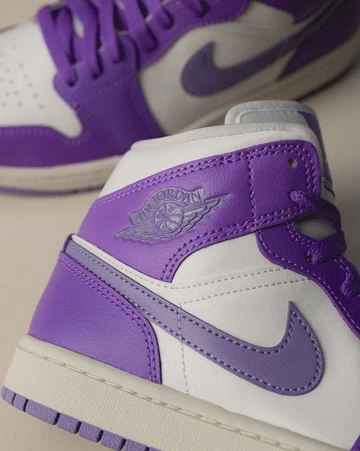 Jordan 1 Mid Purple Sail Closeup